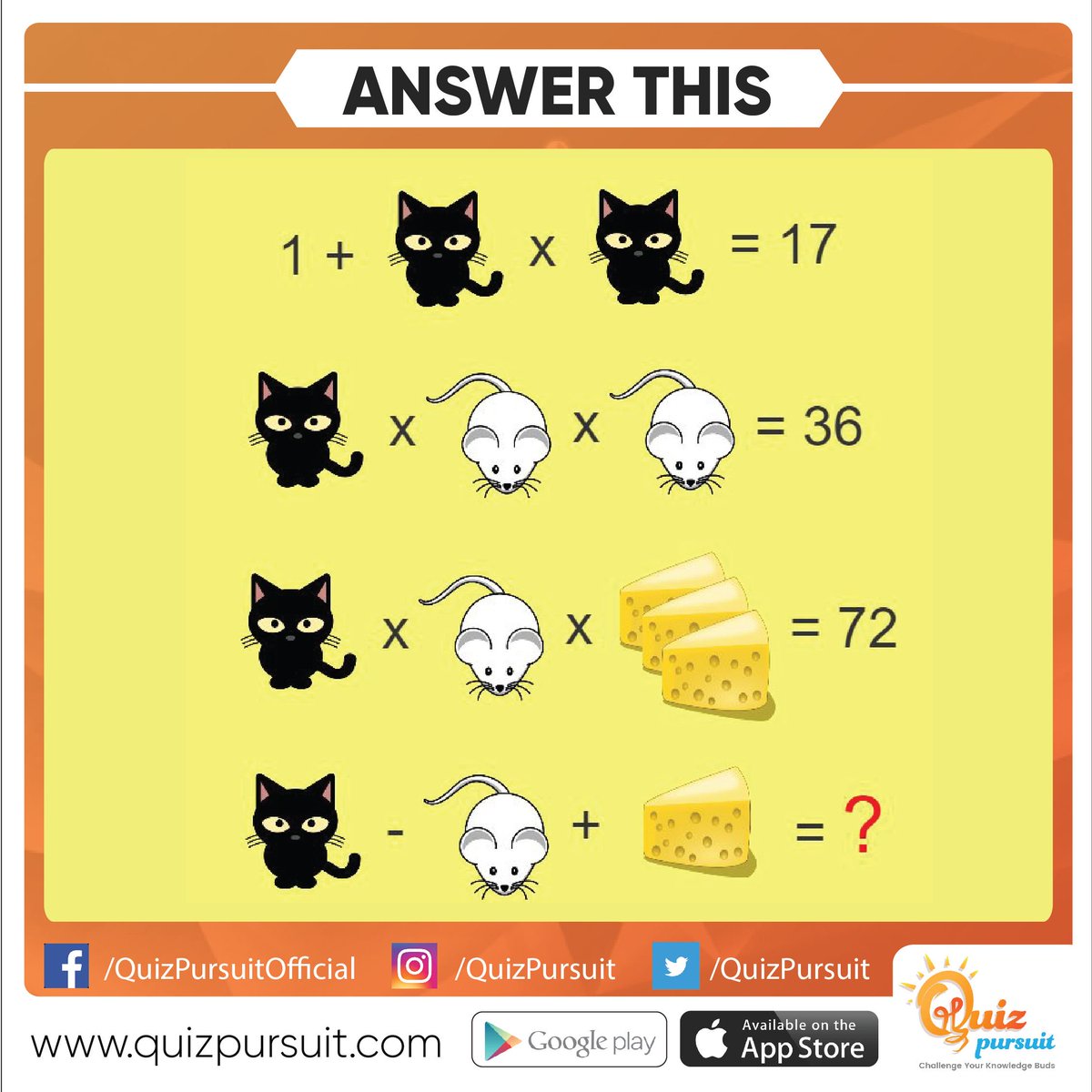 QuizPursuit's tweet photo. Can you solve this math puzzle?

To learn more click the links below 👇👇

Android 👉 https://t.co/9EWRjJk15t
IOS         👉 https://t.co/c7isGs4hcE

#logic #puzzle #riddle #entertainment #knowledge #education #brainstorm #mindgame #math https://t.co/N2VGRj9Wu8