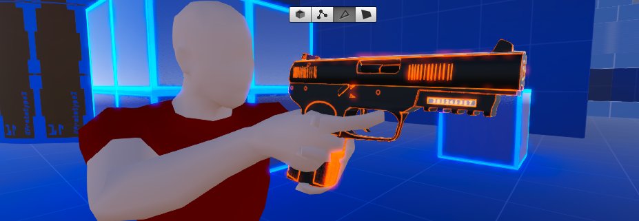 SpankUhMuffin's tweet image. #30daydev The new gun model is in and functional.  Actually wasn't as much of a pain as a I thought.  Here are some new pics of that + the new look.  Next goal is to continue fixing some bugs and get ready for @Playcrafting Winter Expo!
#gamedev #indiedev #madewithunity