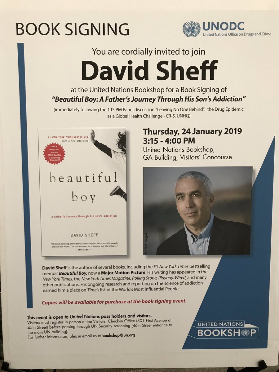 Amazing book signing events next week @UN bookshop - free access to the public in Visitors Center #UNBookshop @unpublications @david_sheff #BeautifulBoy #Witness @UNHOP