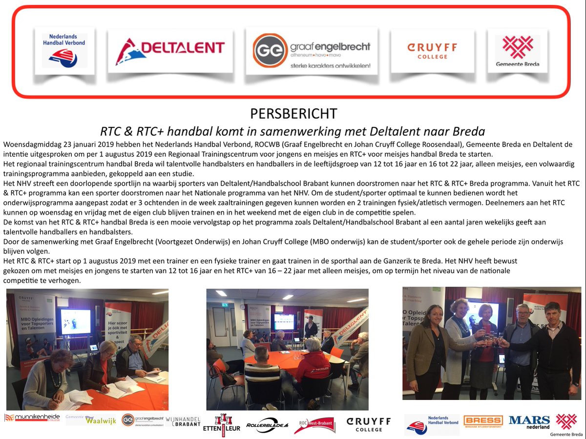 Prachtige samenwerking <a href="/breda/">Gemeente Breda</a> @Handbalverbond @Gemeentettenleur Handbaltalenten kunnen zich in Breda verder ontwikkelen <a href="/Deltalent/">Deltalent</a>