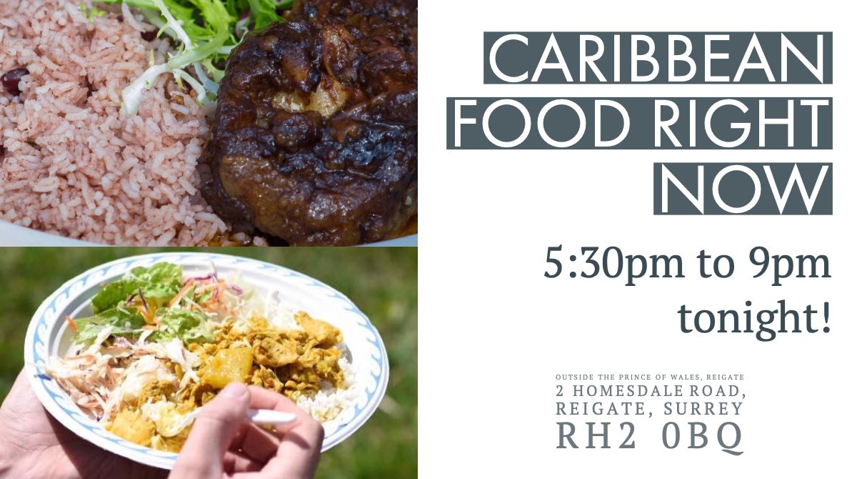 POWReigate's tweet image. We can't provide the Caribbean sunshine but @neishekitchen1  has brought the food! ❄️🍛 

#Reigate #StreetFood #Redhill #Surrey