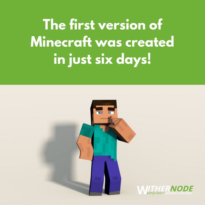 WitherNode's tweet image. Persson began work on what is now Minecraft on May 10 of that year, amending the product in increments until May 16. The “alpha version” of Minecraft made its public debut the very next day. #gaminghistory #Minecrafthistory