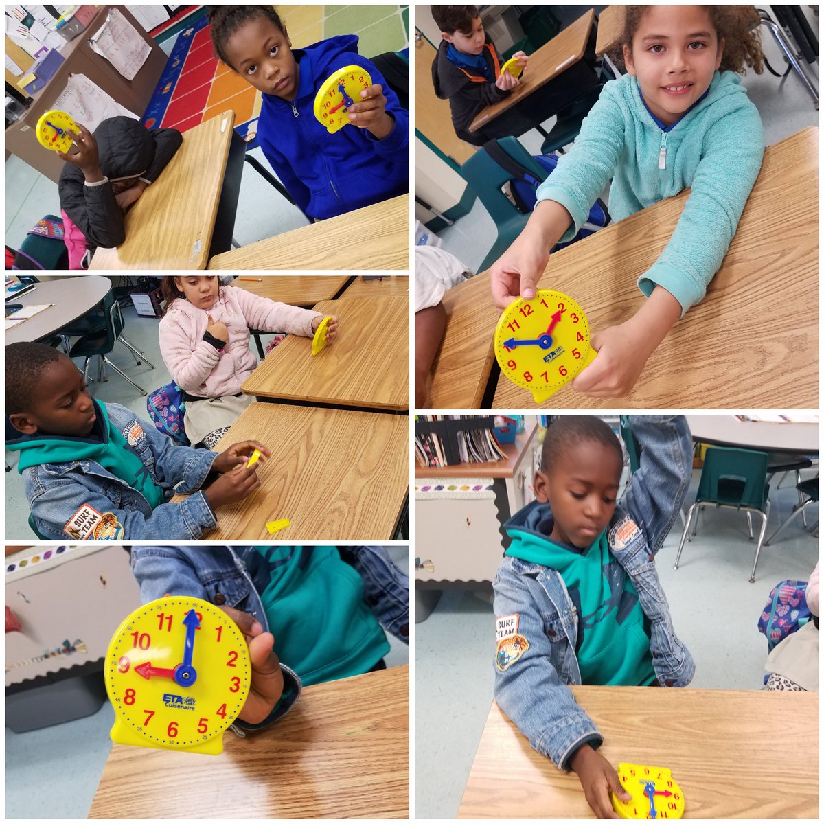 mssmedina3's tweet image. Learning about time! #math #analogclock #manipulatives
