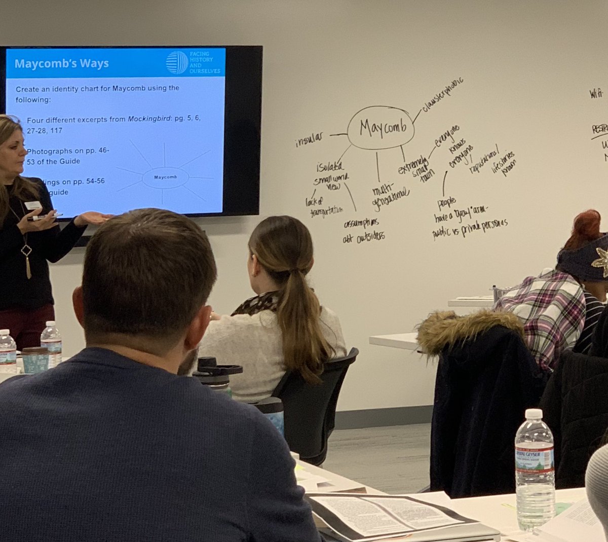 FacingCHI's tweet photo. Creating an #identitychart for fictional Maycomb, AL at #TeachingMockingbird workshop for Chicago area educators. 

How does the setting and “moral universe” of a place help us understand choices characters make? https://t.co/O8V8246qWe