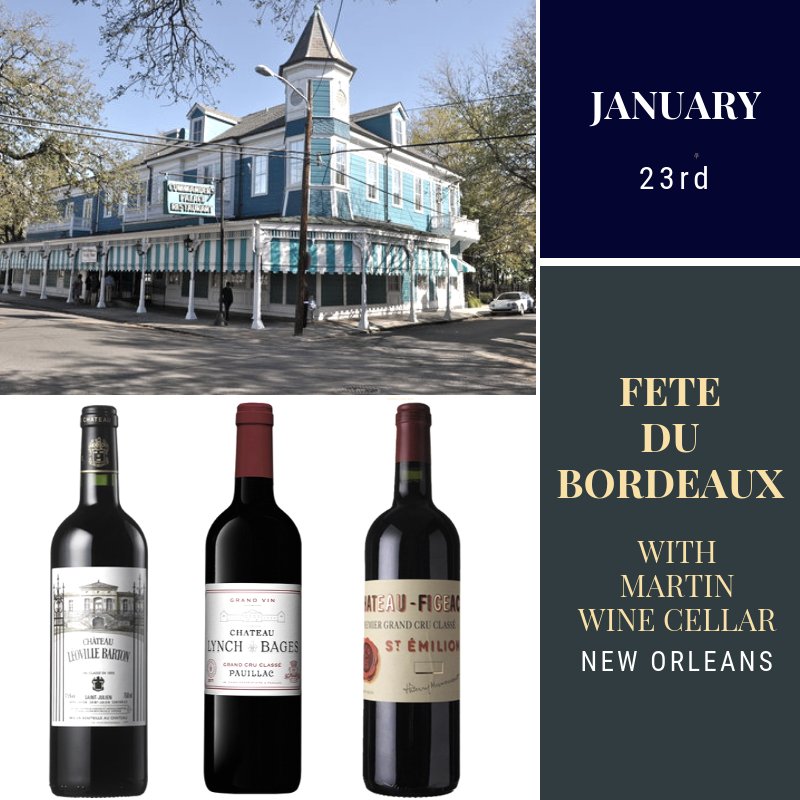 Our wine ambassadors are in New Orleans tonight! Many thanks to @MWCnola , <a href="/Commanders_NOLA/">Commander's Palace</a> and <a href="/CPWineGuy/">Dan Davis</a> for organizing and hosting the event! #fetedubordeaux #neworleans #lynchbages