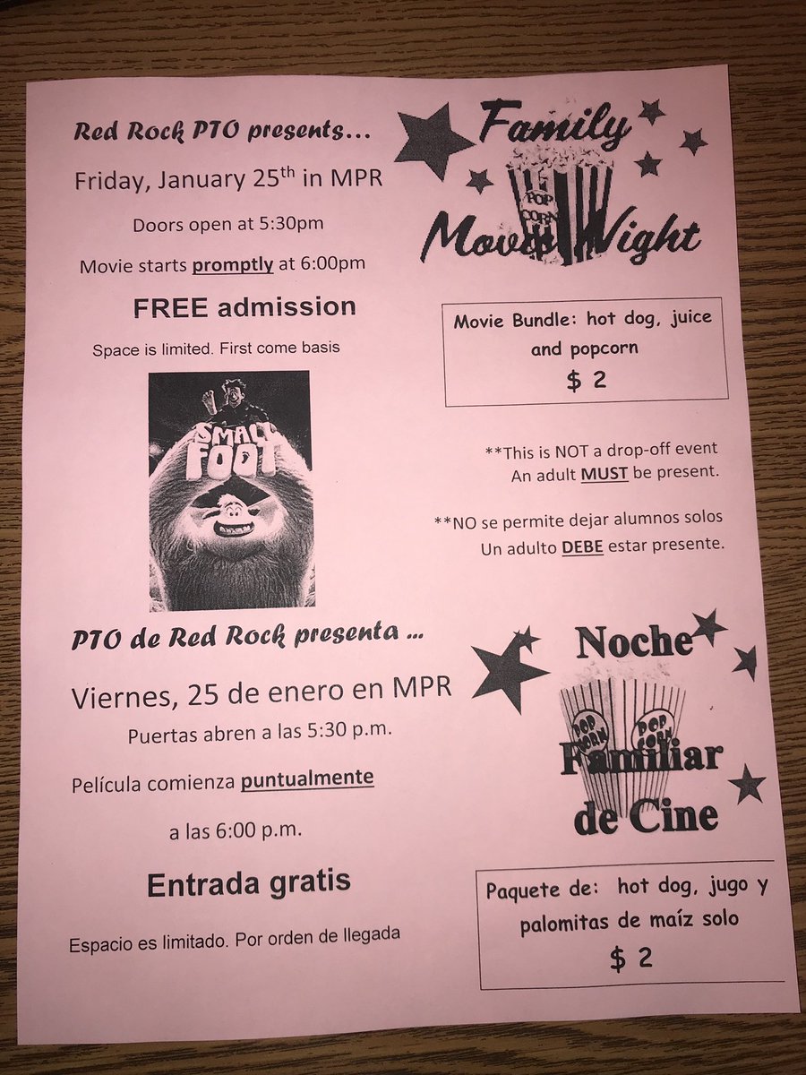 Red Rock Families, Don’t miss Family Movie Night!!!