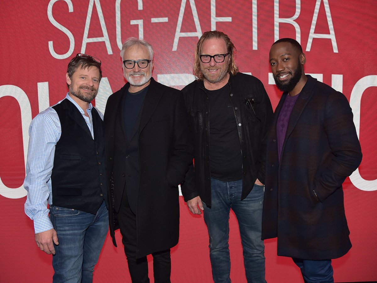 sagaftraFOUND's tweet photo. The cast of @NatGeo's new show #ValleyofTheBoom came to the #RobinWilliamsCenter in NY for #Conversations about their new miniseries. Watch our Q&A with @LamorneMorris, @WhitfordBradley, #SteveZahn & showrunner #MatthewCarnahan.
Video:
https://t.co/NKfE8w3kmD
๐ธby @GettyImages https://t.co/HICz7q82aK