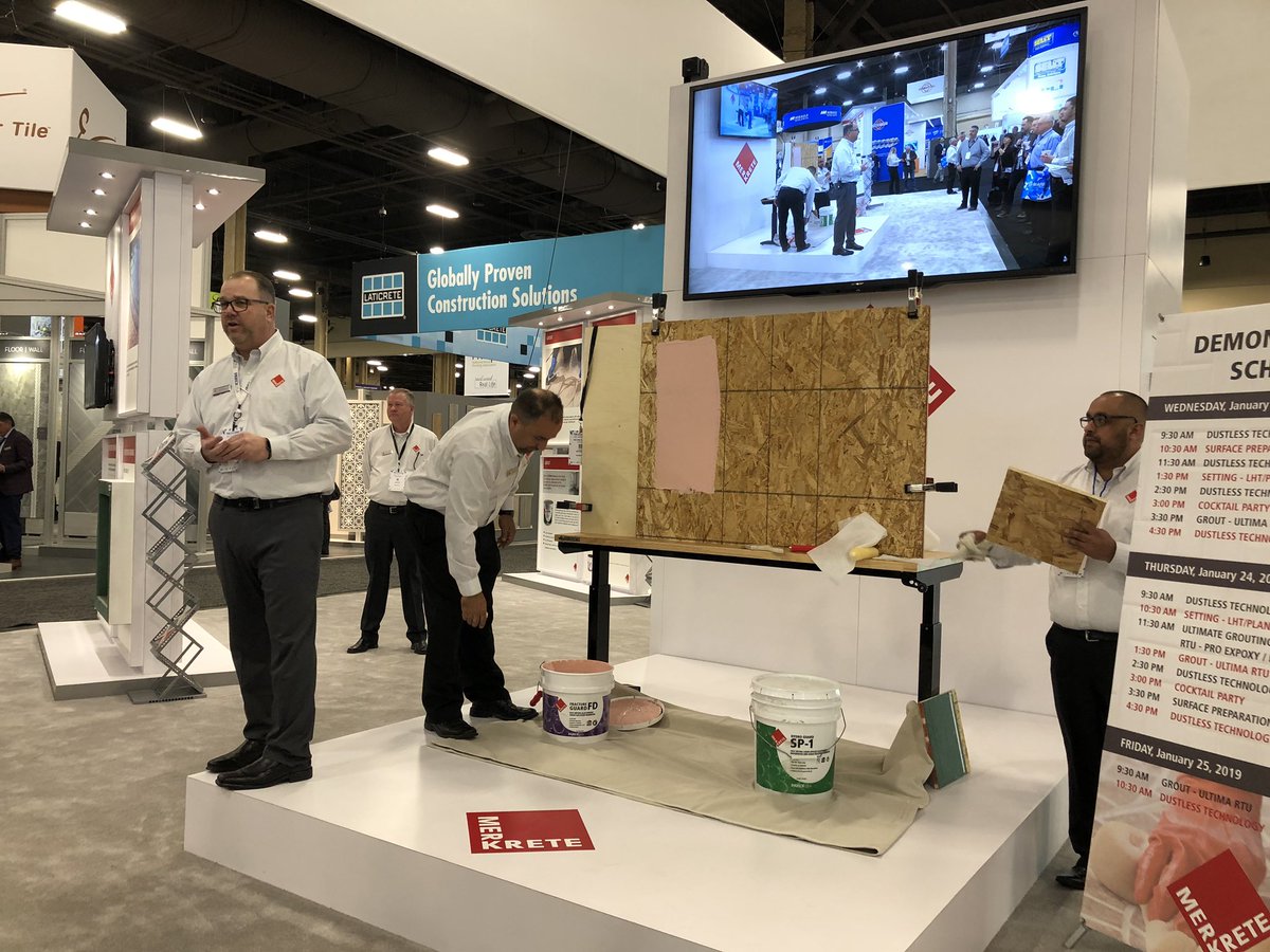 ProInstallerMag's tweet photo. @MerkreteSystems demoing surface preparation now at @TISEevents! #tise2019 #flooringcontractors #flooringinstallers #flooringpro #installers #tilegeeks https://t.co/qByxvr2pP7