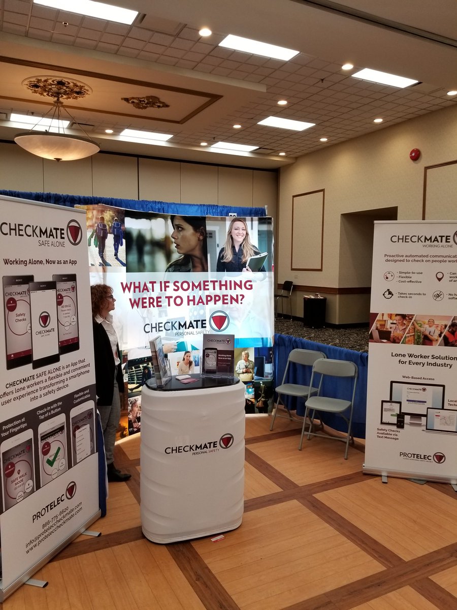CHECKMATEAPP1's tweet image. We're here at the @SafetyServMB for the Occupational Health and Safety Conference. Stop by our booth and learn more about how you can keep your lone workers safe at work. proteleccheckmate.com #loneworker #workingalone #personalsafety