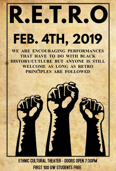 Retro_UW's tweet photo. BLACK HISTORY MONTH IS NEAR Y’ALL

Make sure to bring your Husky cards!! https://t.co/Bv7A6Zuewt