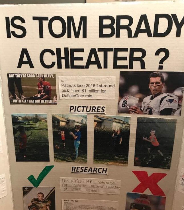 Sportsnaut's tweet image. The true GOAT. Kid wins science fair by claiming Tom Brady is a cheater 

#GoPats
