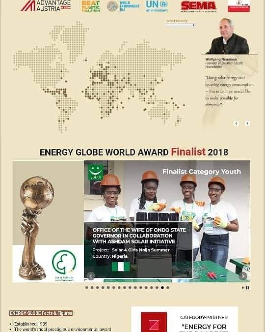 baafonline's tweet photo. Good news: 

Solar4GirlsNaija a summer programme of BEMORE Empowered Foundation has been selected as Energy Globe World Award Finalist 2018 under Youth category. BEMORE girl, Tolu… https://t.co/fOL2vX2Tq1 https://t.co/7tbgNncmCl