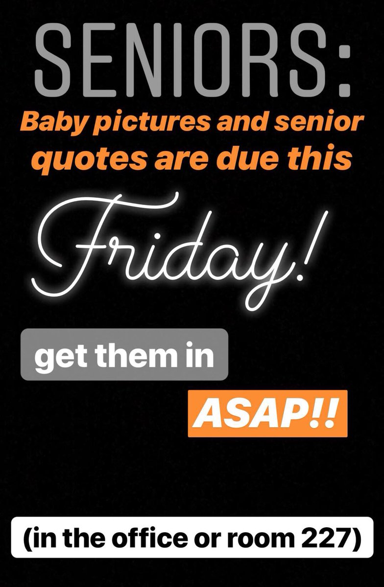 ahsguide's tweet image. follow our instagram @ahsguide for updates and deadlines for the yearbook!! also, seniors, take note of this!