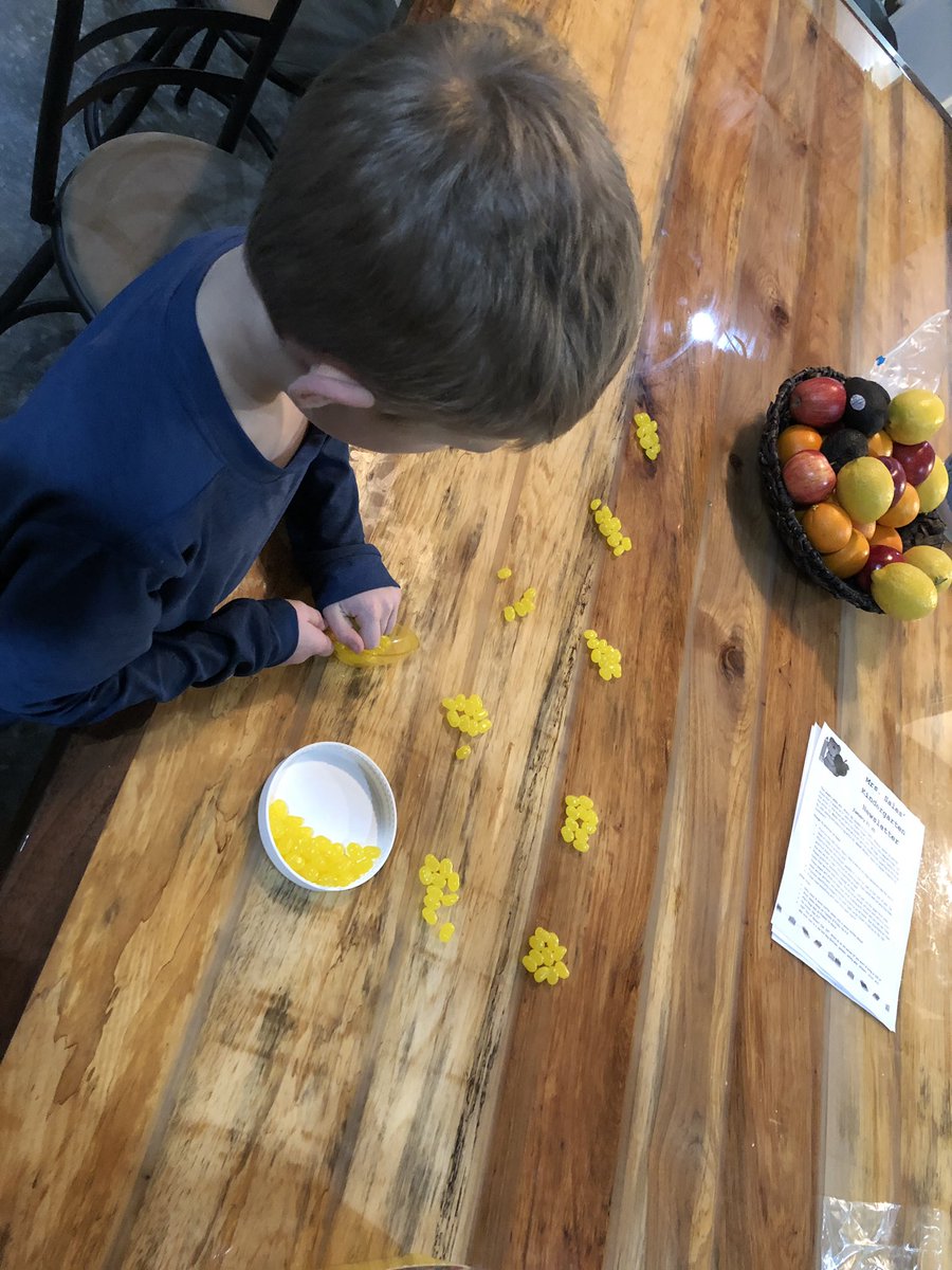 eisenhowerkris's tweet photo. Counting collection with jelly beans is in the making. How many different ways can you count to 100? #ceunited #100thDayofSchool https://t.co/B36RMXcL6W
