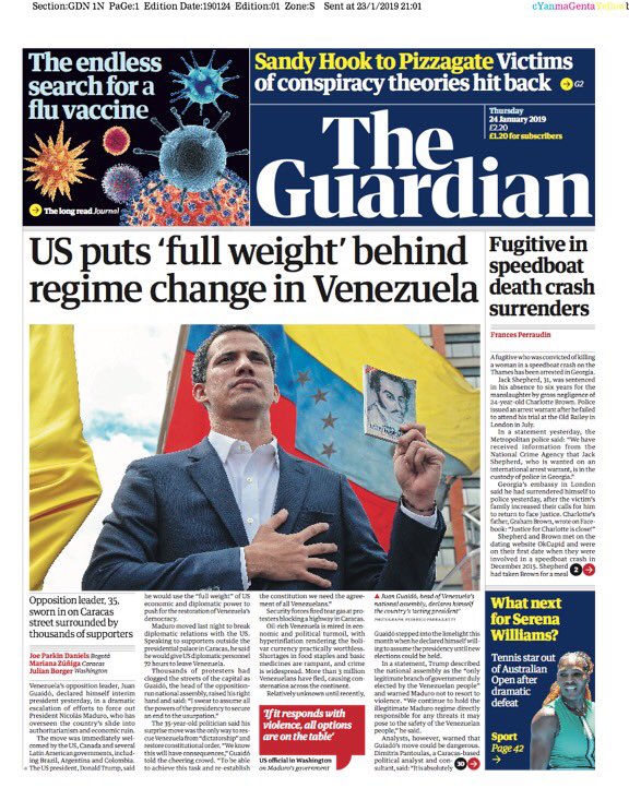 The  @guardian and its Latin America staff are unsurprisingly banging the drum for Trump's Venezuelan Coup.