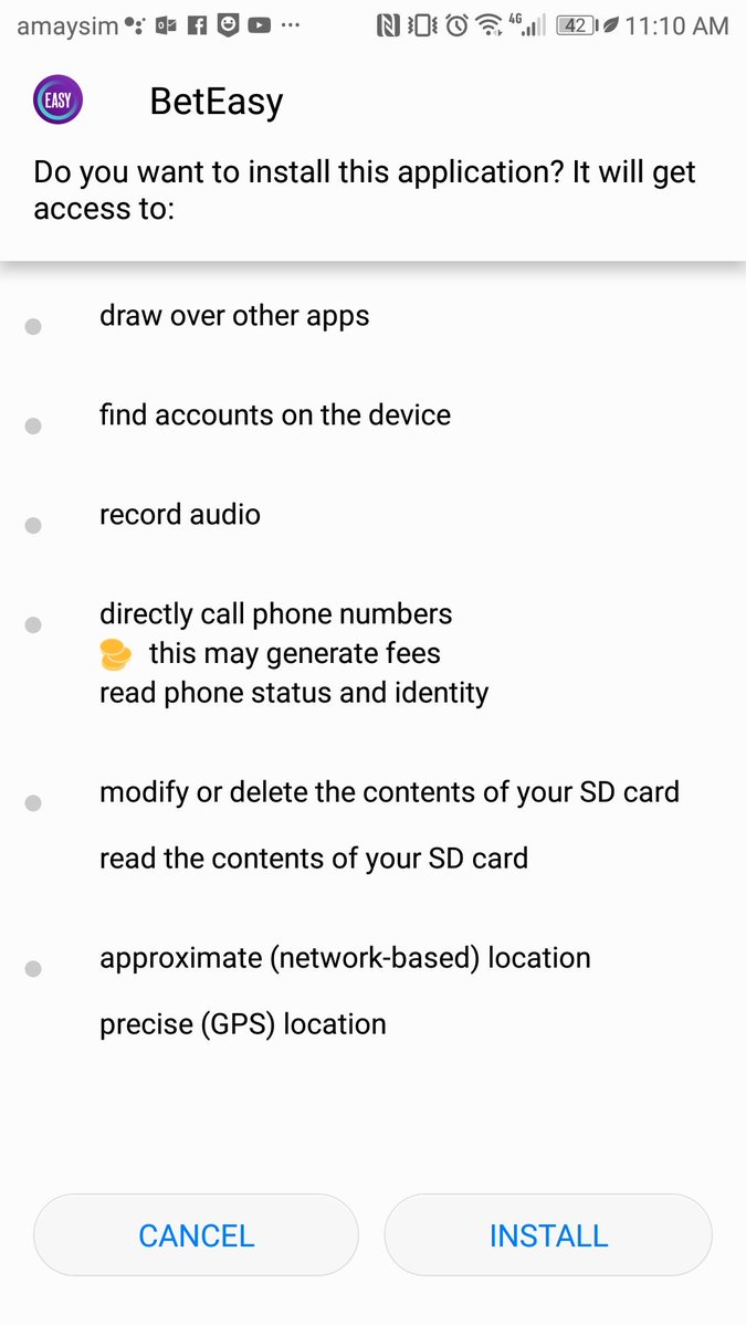 Connor13357134's tweet photo. After downloading the @BetEasy app I was wondering why it is necessary that a betting company needs to record the audio of me losing my already miniscule disposable income to shit odds. Allow me the common decency to destroy my life in private. #creepy #newNSA #incognitomode https://t.co/xmX663wbkN