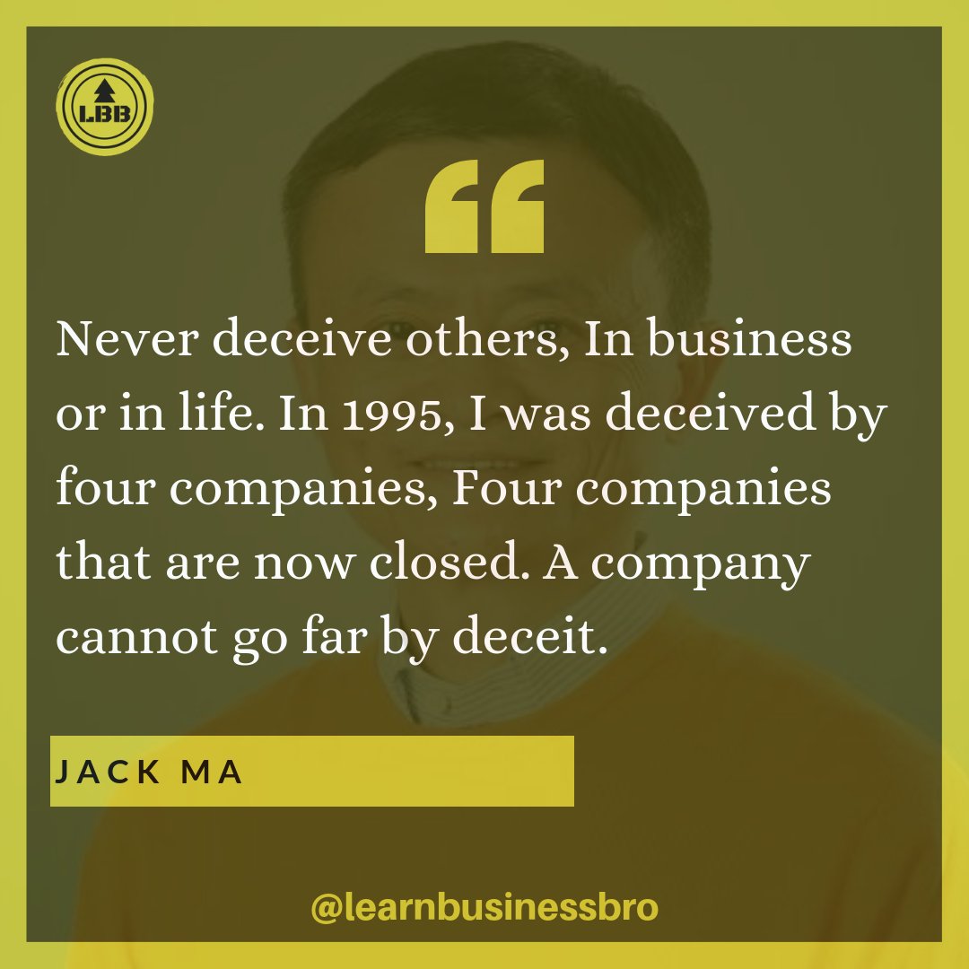 Learnbusinesbro's tweet photo. The most important lesson "Never deceive others". 

#business #startup #wisdom #Entrepreneurship https://t.co/Zc8KBzsZRE