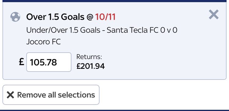 StatsSay's tweet image. Bet 4

We are off to.... El Salvador 🇸🇻 

Both teams regularly end with over 1.5 goals in the game. Expecting a flurry in the second half.

#bookiekiller #bookiebasher #bookie #skybet #football #soccer #bet #betting #bets #tip #tips #tipster