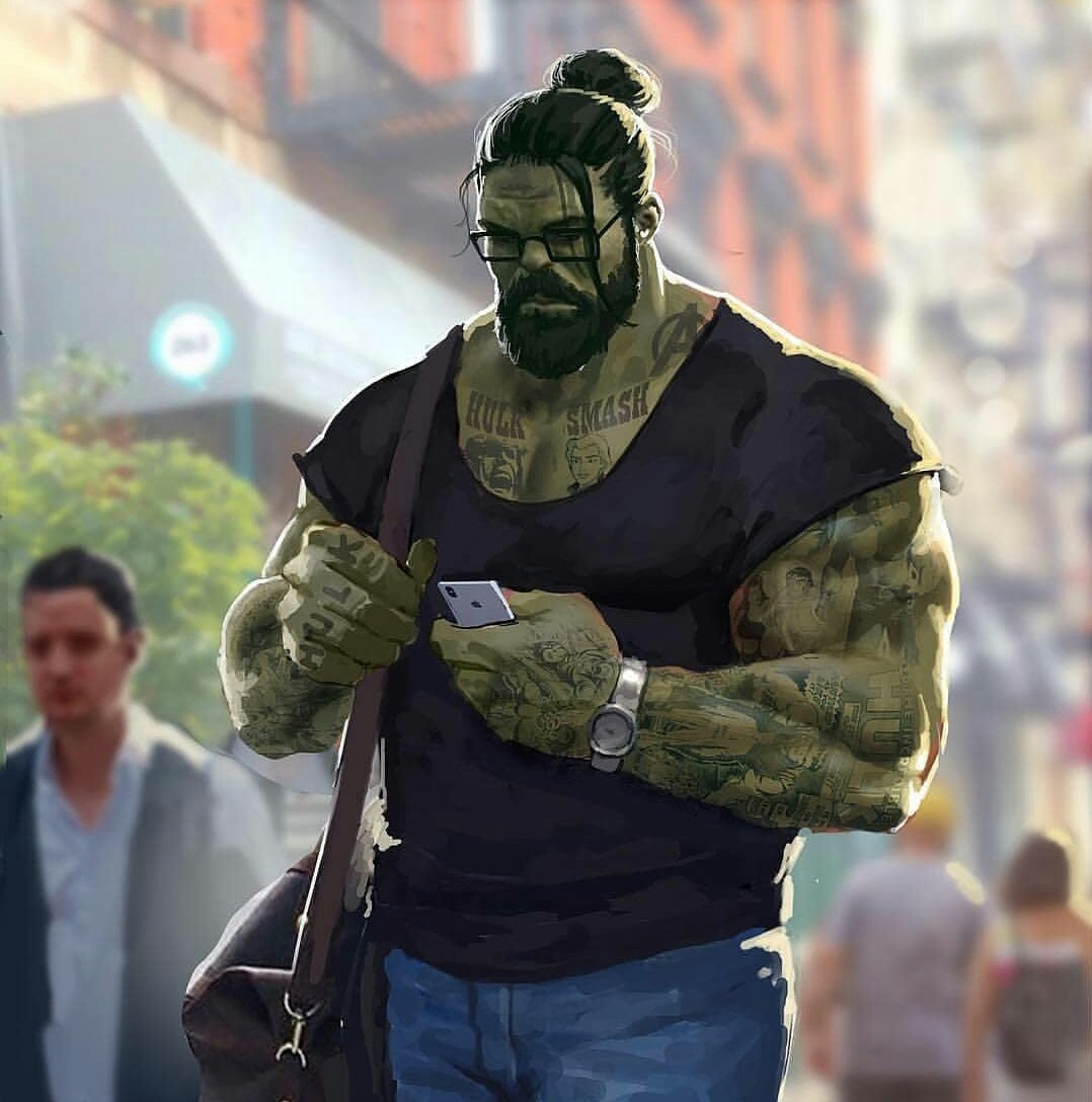 walewoo's tweet photo. Wilding Hipster Hulk #Marvel #Hulk #BeardedHero #BeardGANG 💪 https://t.co/xe1Sgr2qsT