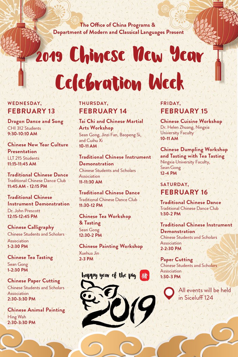 It’s #YearOfThePig ! A series of #ChineseNewYear celebrations are held <a href="/MissouriState/">Missouri State</a> and kicked off by <a href="/MSUCSSA/">MSUCSSA </a> Chinese New Year Banquet and Show on Feb. 8 at 5:30 <a href="/MSU_PSU/">Plaster Student Union</a> All events are open to community. YOU all are invited!