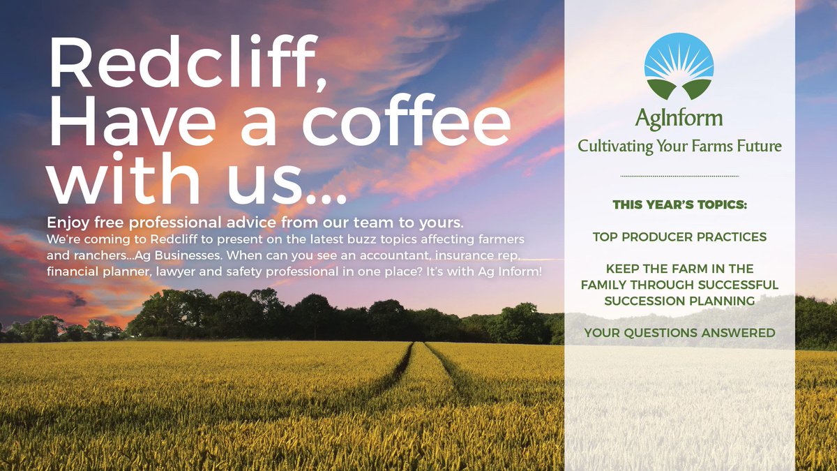 AgInformMH's tweet image. This is your LAST chance this season! Join us in Redcliff January 29th, 1pm at the Royal Canadian Legion.

#medhat