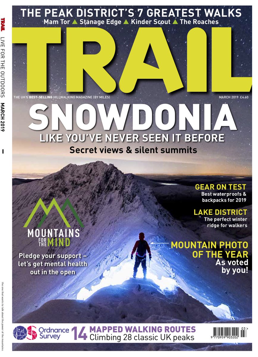 the_outdoordad's tweet photo. My first issue as editor of @TrailMagazine magazine hits shops tomorrow – and here's the front cover! We're incredibly proud to launch #mountainsforthemind in this issue – a major new campaign promoting the benefits of being outside for mental health. https://t.co/RQEY2m3xBm https://t.co/E4l6wW1QRN