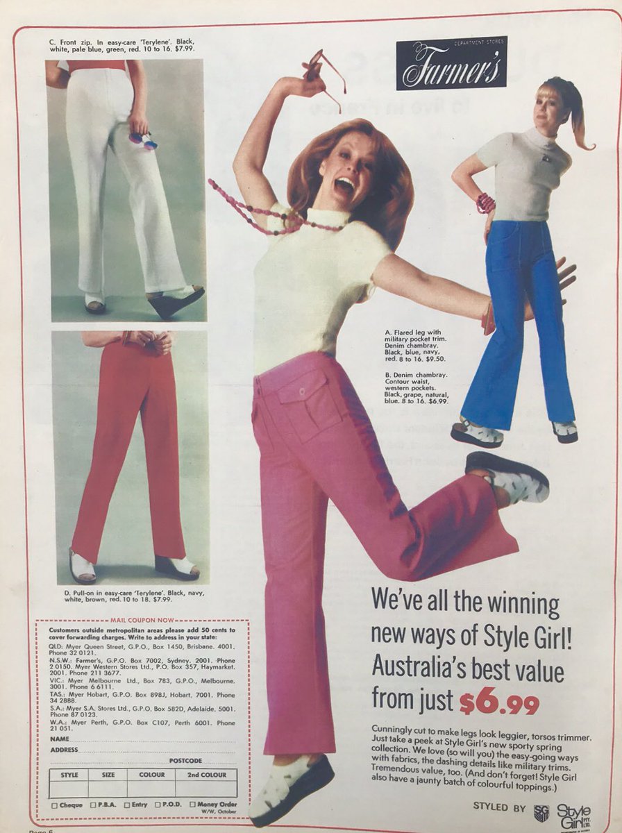 BeatTheColdBy dancing in high waisted, hi-vis polyester pants #1970s  #Australia, image size:896x1200