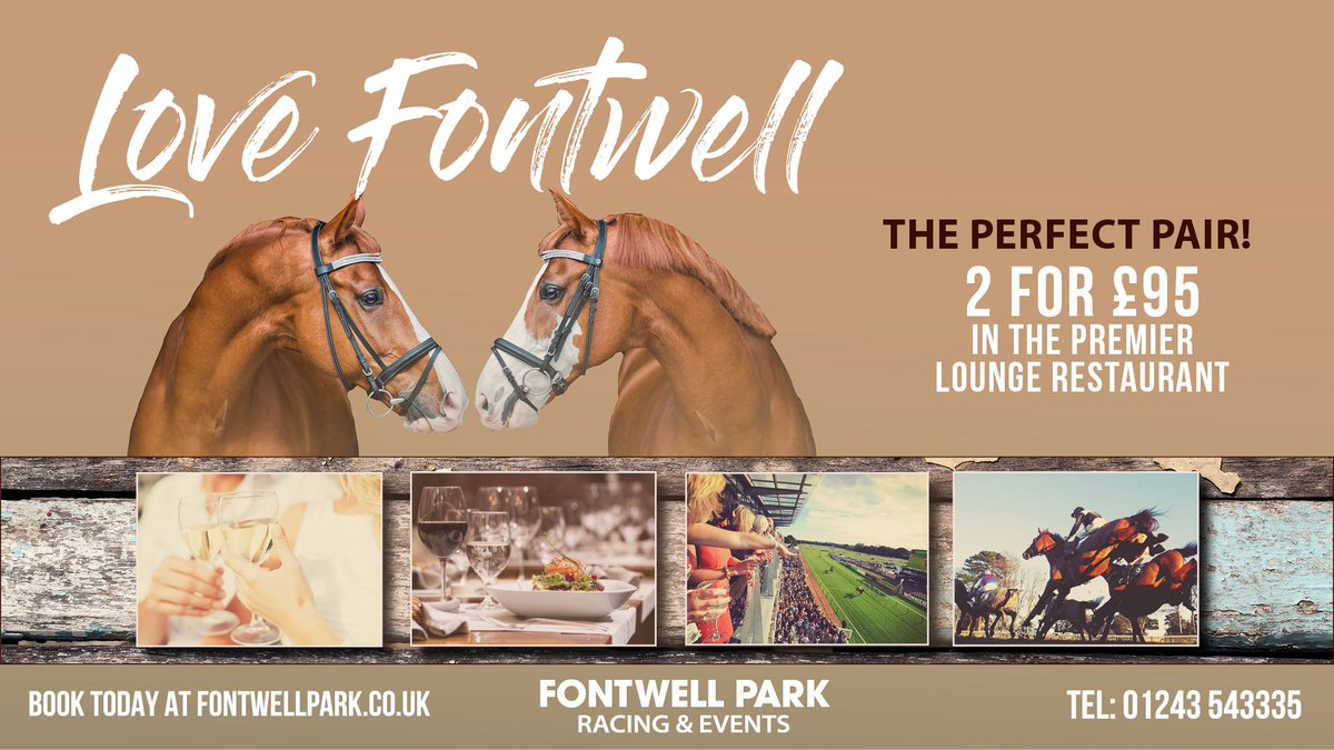 Roses are Red, Violets are Blue, We heard you love Racing? 😏 We've got Offers for You! We're Racing on 14 February! 💘 2 for £95 in The Premier Lounge Restaurant! 2 Paddock Tickets for £20! PROMO CODE: RACING20 fontwellpark.co.uk/whats-on/winte… *no requirement to celebrate Valentines