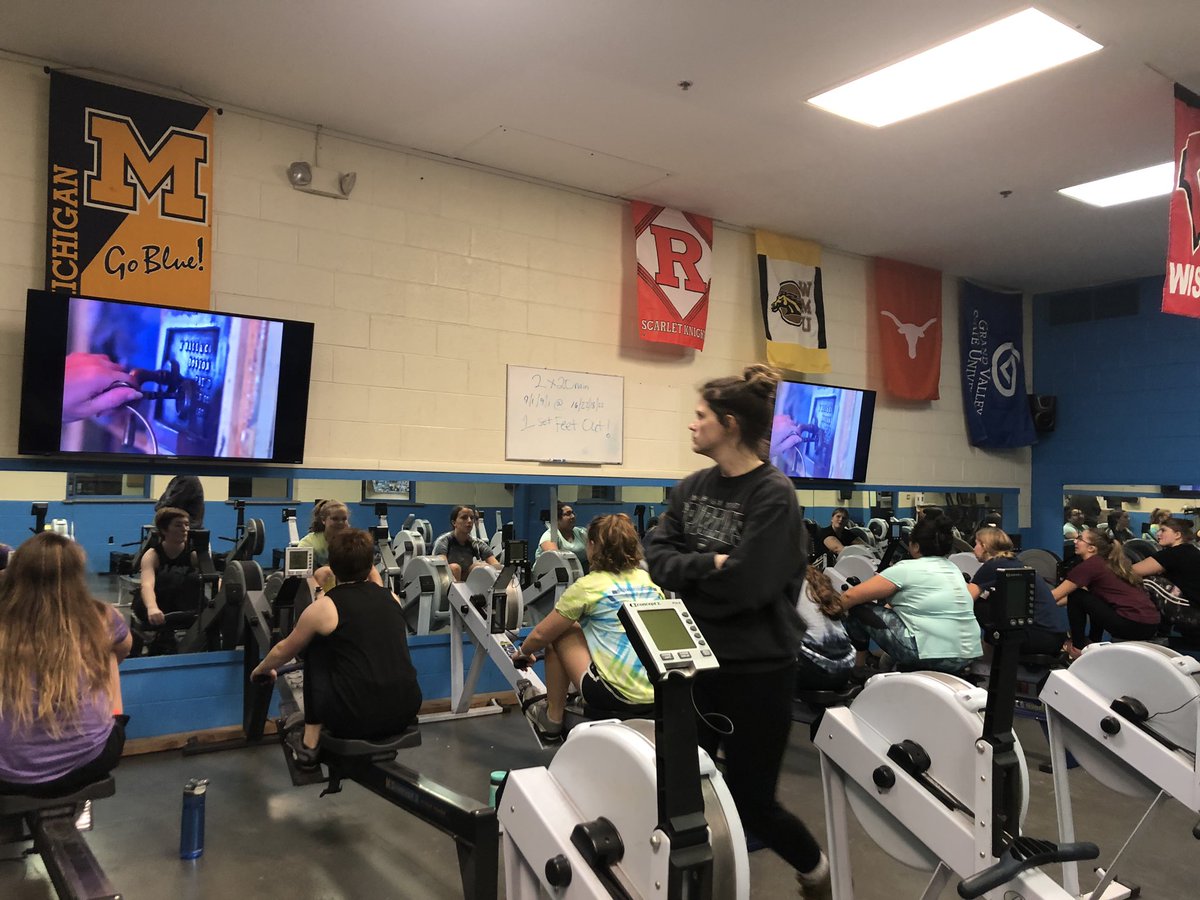 Lady Bears erging on our “Snow Day” erging after an extra day of studying for exams!  #GoBEARS