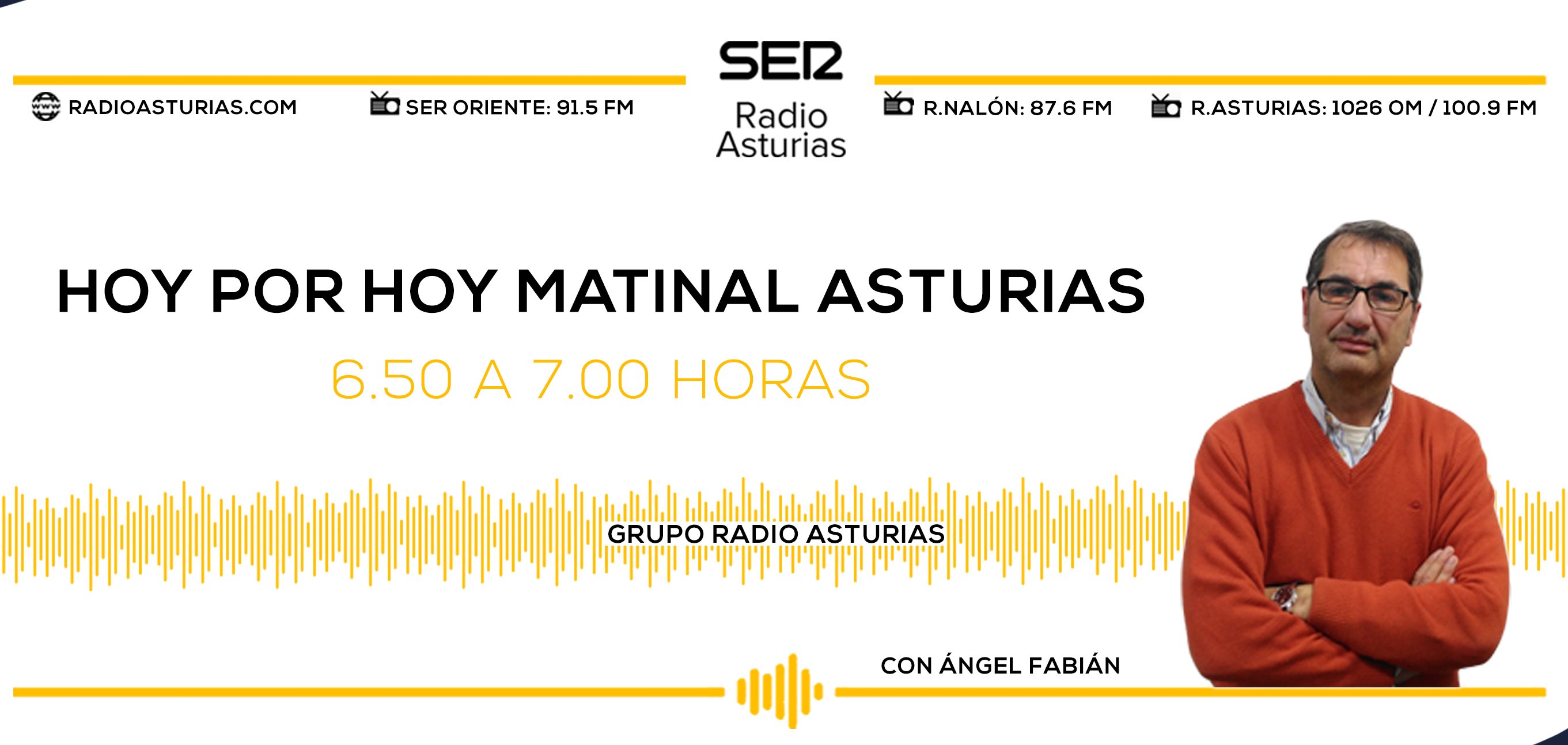 Radio Asturias on Twitter: "Matinal #HoyPorHoyAsturias | DIRECTO  ¡Arrancamos! Toda la información del #PrincipadoDeAsturias con Ángel  Fabián. ⌚️7.20 - 7.30H 📻100.9 - 87.6FM y 1026 OM 💻⬇️  https://t.co/7qqfHFUndM https://t.co/bVnatU2wA7" / Twitter