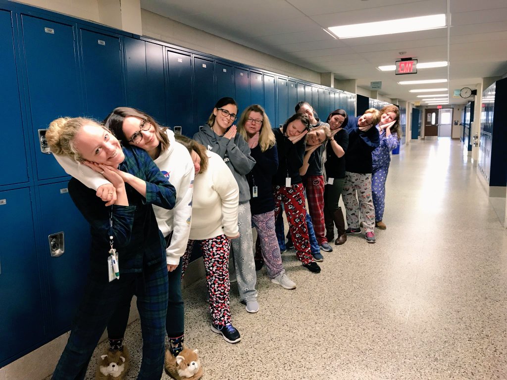 PJ day made your 8th grade teachers awfully sleepy! Be sure to wear your beach themed clothes tomorrow for spirit day! #PennDelcoProud
