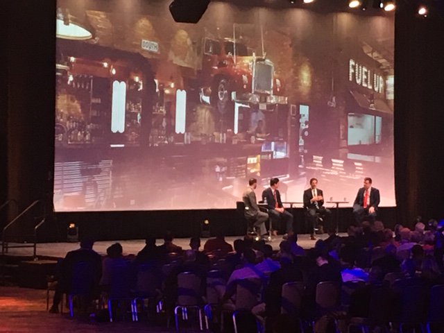 Biodiesel_Voice's tweet photo. It's Truck Stop Coffee Talk time! On the stage we have Casey's @caseysgenstore, Valley Pacific Petroleum and Sapp Brothers talking about how biodiesel helps them diversify their businesses. #NBB19 @Biodiesel_Media https://t.co/3vQReiOt0K