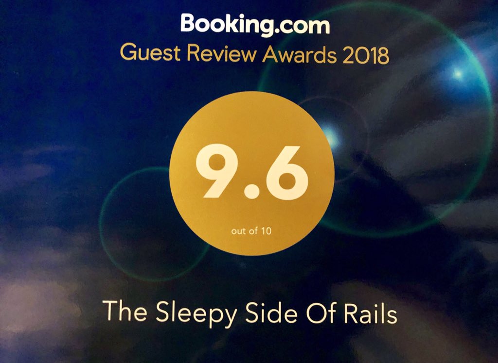 RailsCafe's tweet photo. HUGE thank you to our guests for helping the Sleepy Side Of Rails win this award! We are honored each time you stay with us and leave such great reviews! #GuestsLoveUs https://t.co/Lte6s5iya6