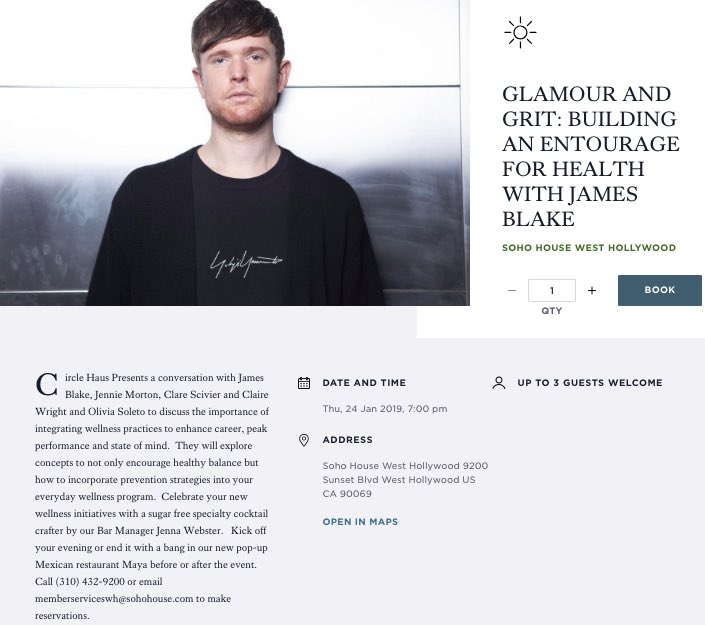 Tomorrow night soho house la I will be speaking with <a href="/JamesBayMusic/">James Bay</a> on healthy touring