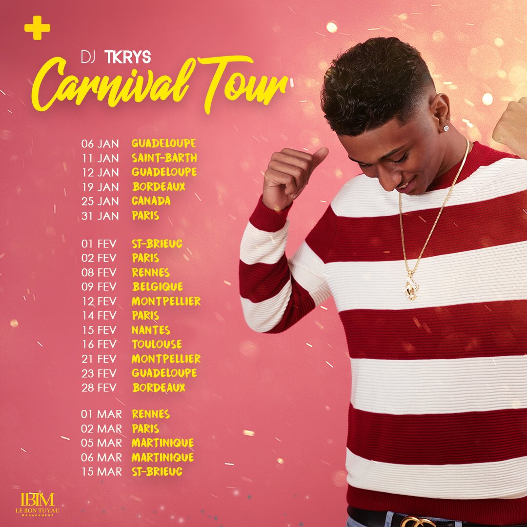 DjTkrys's tweet photo. Carnival Tour 2019 🏖 Découvrez sans plus attendre mes dates pour le carnaval🔥. #djtkrys #carnivaltour #lbtm #fwi https://t.co/NzpSR6vYOM