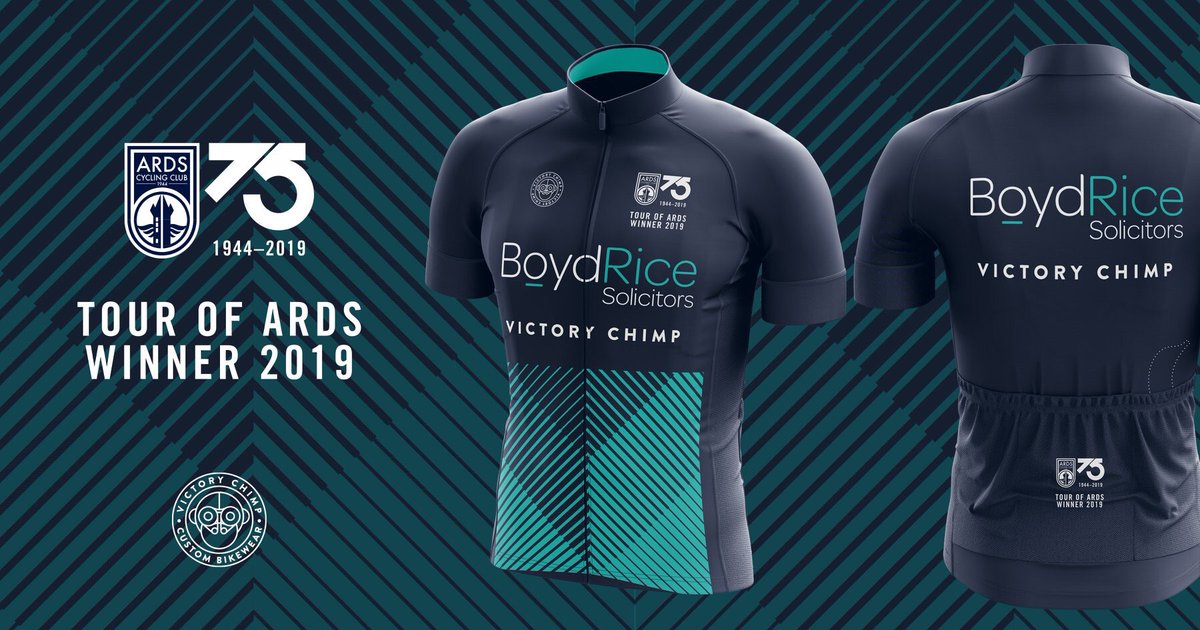 ArdsCyclingClub's tweet photo. Ards Cycling Club are delighted to announce that @VictoryChimp will produce the winner's jersey for the Tour of Ards 2019 sponsored Boyd Rice Solicitors. We are happy now to reveal Victory Chimp's stunning design! #ardscc #TOA #KEEPINGITLOCAL https://t.co/eZohx4AsXD