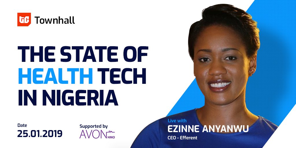efferentgroup's tweet photo. Don't miss this great opportunity to hear @Efferent CEO @Ezinneanyanwu talk about The state of Health Tech  in Nigeria Tech holding this Friday, January 25 @impacthublagos 
#efferent2019 #Techcabal #TCTownhall https://t.co/uXCBuYp0on