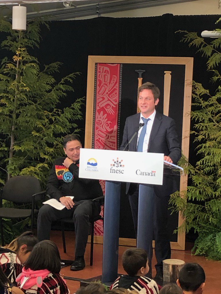 BCPVPA's tweet photo. An historic day in BC, as @SeamusORegan @Carolyn_Bennett #BCED @Rob_Fleming @GCIndigenous @FNESC announce signing of #BCTEA to benefit First Nations students, schools & communities across the province https://t.co/xDvM7mF52h Our @bcpvpapresident so proud to witness this event! https://t.co/8a7wYiDaCo