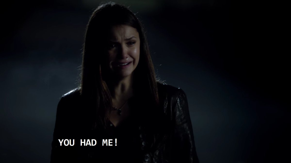he's such a cry baby, he doesn't even apologize after traumatizing elena and then he makes everything about himself while also undermining and not even acknowleging the fact that elena spent her entire summer trying to save him which he never even thanked her for.