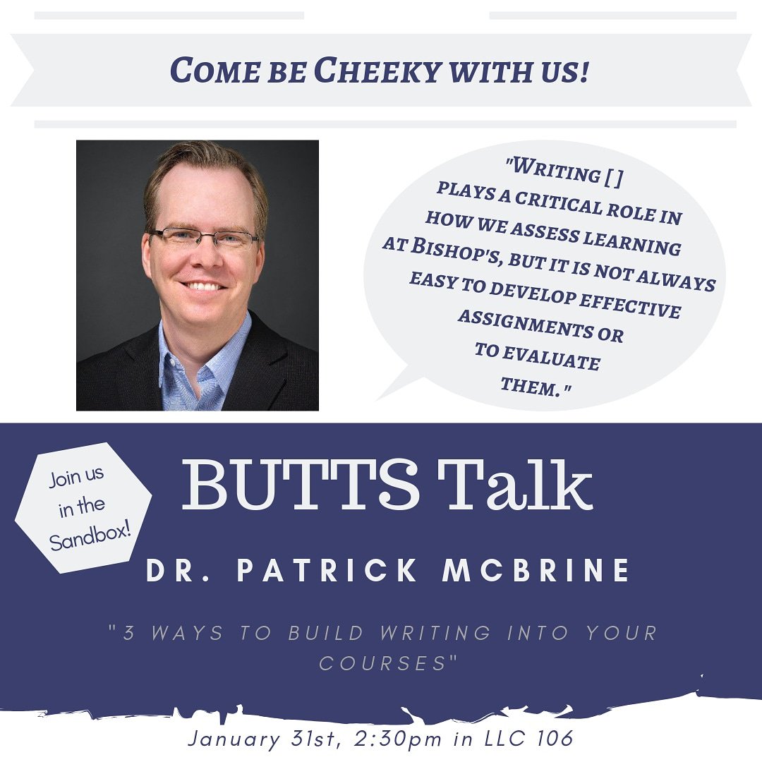 Come see our first BUTTS talk of 2019 with Dr. Patrick McBrine!!