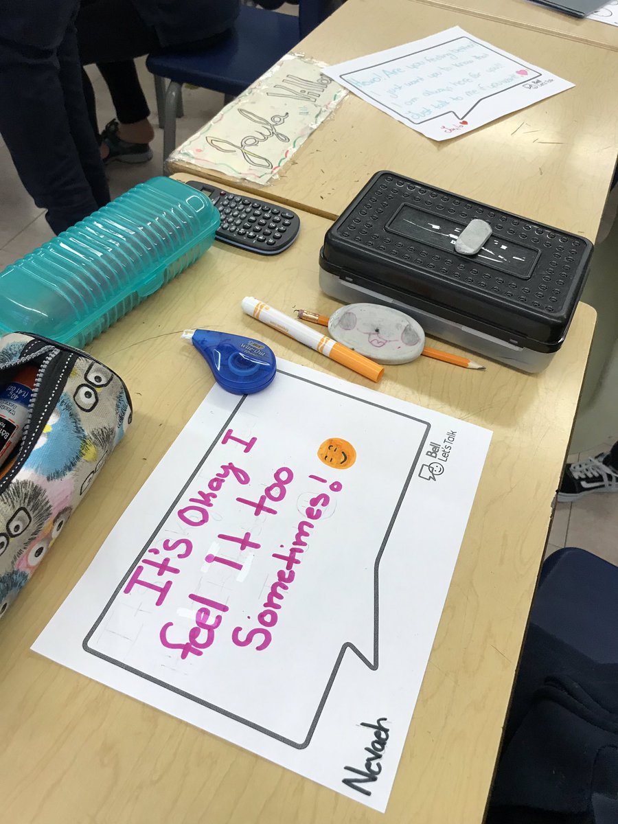 msjdepaolis's tweet photo. We’ve started the conversation about mental health in gr. 4/5 Students illustrate their texts that can help a friend who’s feeling down @Bell_LetsTalk #BellLetsTalk @stisaacjoguescs @TCDSB #TCDSBelongs https://t.co/OnU0NCYFsK