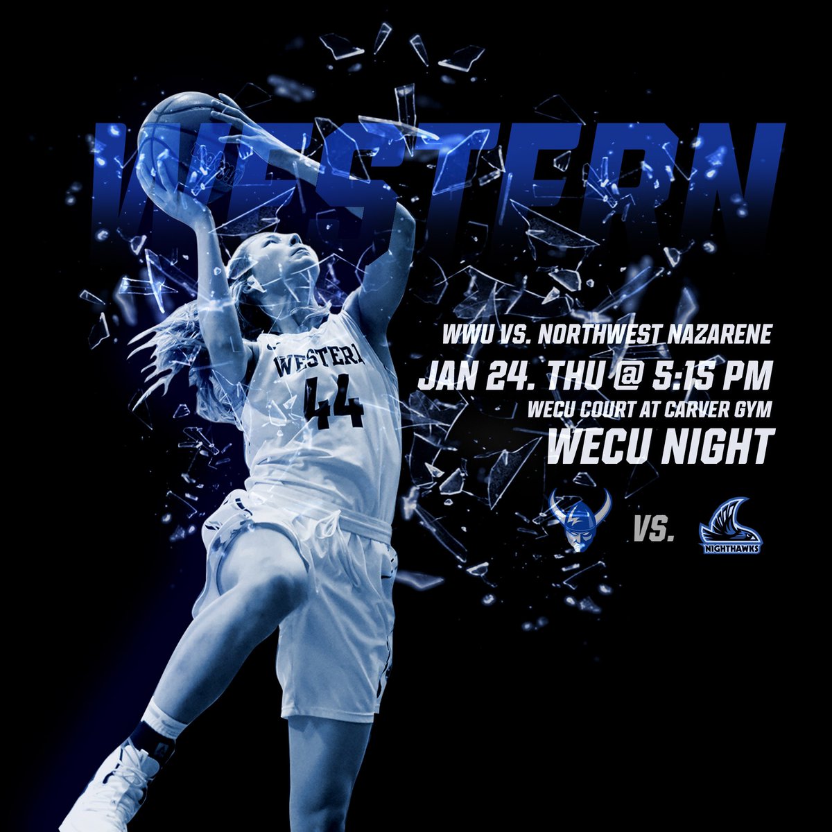WWUAthletics's tweet photo. The Vikings and @_WECU have partnered for WECU Night TOMORROW, January 24 for the WWU Women’s and Men’s Basketball games! 🏀

The first 300 WECU Members to show their WECU Debit/Credit card will receive free admission to the games! #WECUnight #GoViks https://t.co/kRce7hNLE6