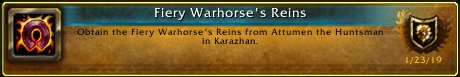 Unclebeardd's tweet image. I just earned the [Fiery Warhorse's Reins] Achievement! #Warcraft
