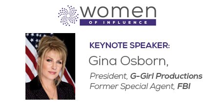 IrvineChamber's tweet photo. Gina Osborn, a former FBI Agent and current president of G-Girl Productions, will deliver a keynote at the Chamber’s 6th annual Women of Influence event, Friday, March 8. Click here to learn more and to register: https://t.co/D7qto9NqXu #GICCWOI #OwnYourIdentity #DesignYourPath https://t.co/VLI09jk03V