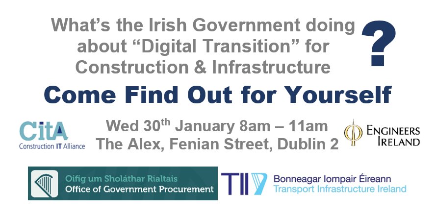 CITA BIM Group (@citabimgroup) on Twitter photo Please RT Important Event Details: cita.ie/events/cita-di…
<a href="/EngineerIreland/">Engineers Ireland</a> <a href="/procurement_ie/">Office of Government Procurement</a> <a href="/TIINews/">TII</a> <a href="/BIMTUDublin/">BIM@TUDublin</a> <a href="/CITA_Ltd/">CitA</a> <a href="/MottMacDonald/">Mott MacDonald</a> <a href="/_Operam/">Operam</a> <a href="/BIMIreland/">BIMIreland.ie</a> <a href="/Entirl/">Enterprise Ireland</a> <a href="/RIAIOnline/">RIAI</a> <a href="/CIF_Ireland/">Construction Industry Federation (CIF)</a> <a href="/SCSISurveyors/">SCSI - Society of Chartered Surveyors Ireland</a> <a href="/ibec_irl/">Ibec</a> <a href="/NSAI_Standards/">NSAI</a> <a href="/IDAIRELAND/">IDA Ireland</a> Please RT Important Event Details: cita.ie/events/cita-di…
<a href="/EngineerIreland/">Engineers Ireland</a> <a href="/procurement_ie/">Office of Government Procurement</a> <a href="/TIINews/">TII</a> <a href="/BIMTUDublin/">BIM@TUDublin</a> <a href="/CITA_Ltd/">CitA</a> <a href="/MottMacDonald/">Mott MacDonald</a> <a href="/_Operam/">Operam</a> <a href="/BIMIreland/">BIMIreland.ie</a> <a href="/Entirl/">Enterprise Ireland</a> <a href="/RIAIOnline/">RIAI</a> <a href="/CIF_Ireland/">Construction Industry Federation (CIF)</a> <a href="/SCSISurveyors/">SCSI - Society of Chartered Surveyors Ireland</a> <a href="/ibec_irl/">Ibec</a> <a href="/NSAI_Standards/">NSAI</a> <a href="/IDAIRELAND/">IDA Ireland</a>