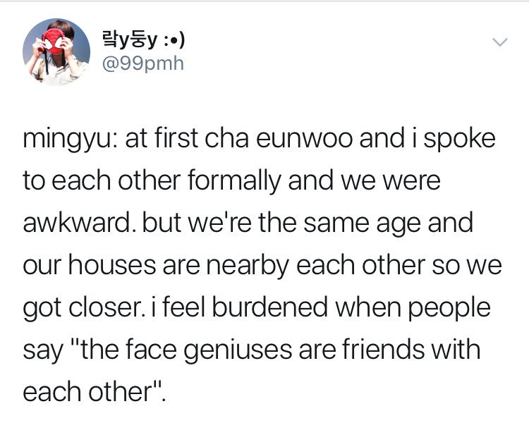 mingyu interview talking about how he and dongmin became friends and how they don’t like the burden of ppl saying “face geniuses” are friends w each other, etc.꒰  #민규  #은우  #김민규  #차은우  #세븐틴⁠ ⁠⁠  #아스트로 ꒱ http://tenasia.hankyung.com/archives/1645621