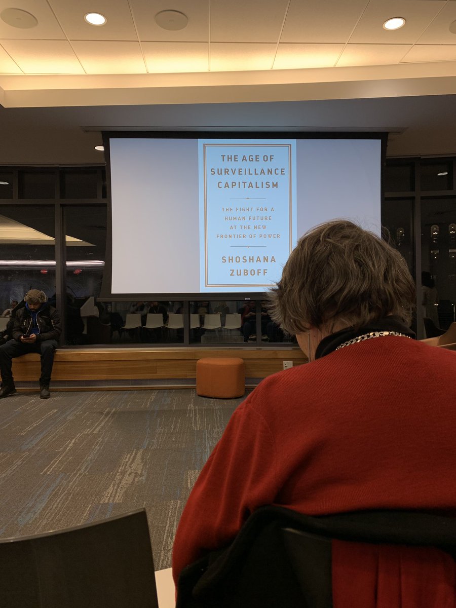 markcrane84's tweet photo. @fordhallforum learning about surveillance capitalism and how it affects almost all aspects of our lives from our thermostats to our coffee makers with author Shoshana Zuboff. https://t.co/AE0VbFni2B