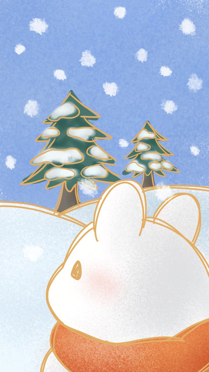 くぅもんせ 冬の壁紙を描きました よかったらお使いください 冬 壁紙 うさぎ 雪 イラスト T Co Jhlt00v8ch Twitter