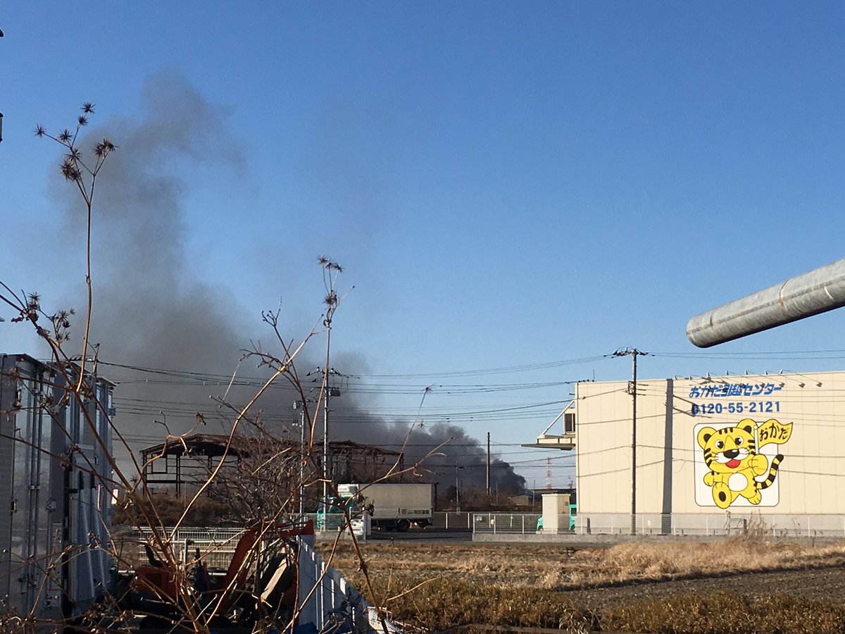 さいたま市岩槻区で火事が起きている現場画像