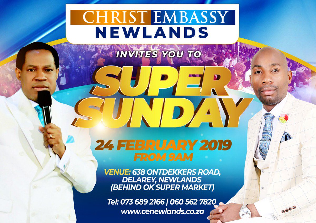 cenewlands's tweet photo. Have you registered for Super Sunday with Pastor Henry taking place on 24 February? If not, get onto it now! It’s absolutely free😀 This is a special time of visitation, you don't wanna miss out🙅

Registration link: https://t.co/QeORTH6cpJ

#supersunday #pastorhenry #cesazone1 https://t.co/mQutvhOGIL